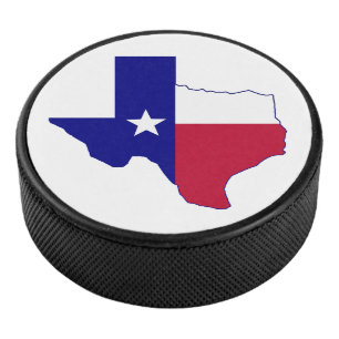 Texas Flag Map Hockey Puck