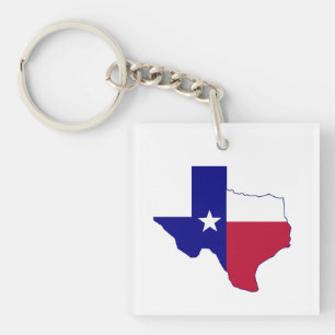 Texas Flag Map Key Ring