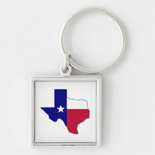 Texas Flag Map Key Ring