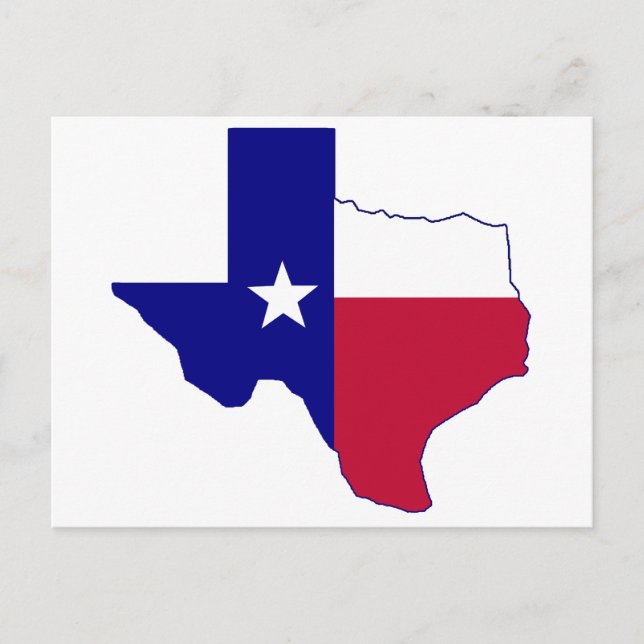 Texas Flag Map Postcard (Front)