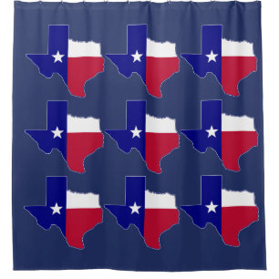 Texas Flag Map Shower Curtain