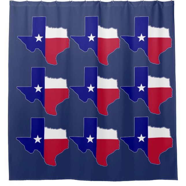 Texas Flag Map Shower Curtain (Front)