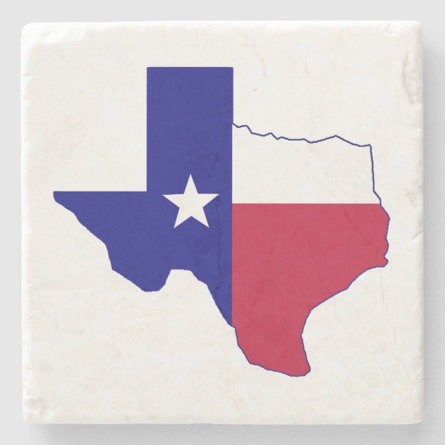 Texas Flag Map Stone Coaster (Front)