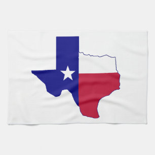Texas Flag Map Tea Towel
