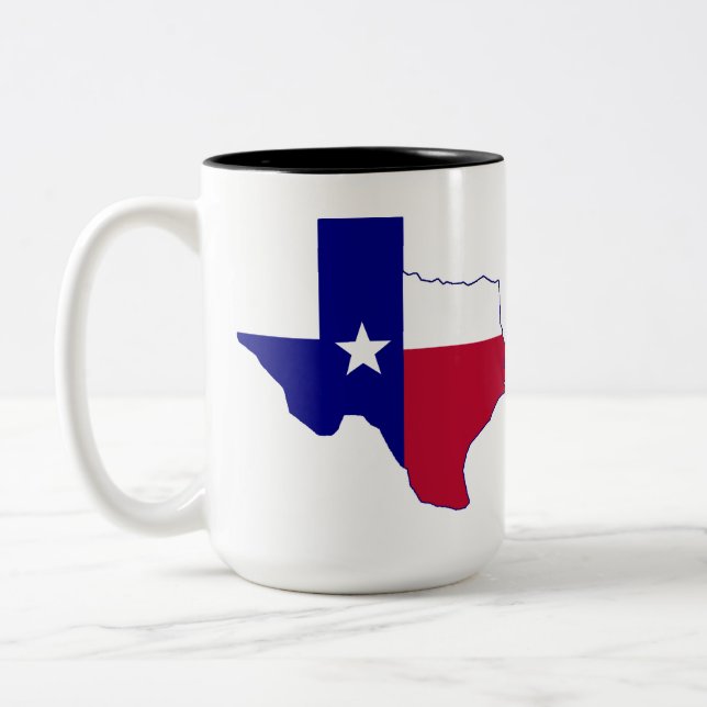 Texas Flag Map Two-Tone Coffee Mug (Left)
