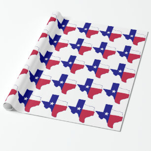 Texas Flag Map Wrapping Paper