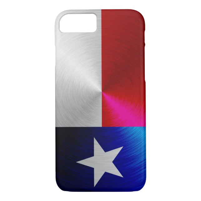 Texas Flag; metal-look iPhone 7 case (Back)
