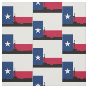 Texas Flag Oil Drilling Rig Fabric