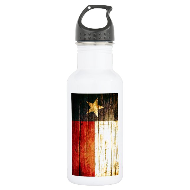 Texas Flag Old Wood 532 Ml Water Bottle (Front)