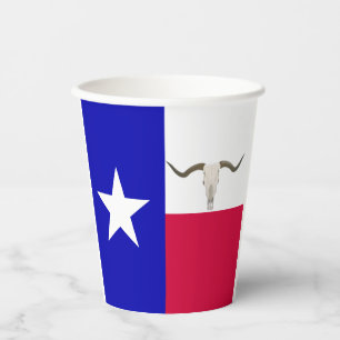 Texas flag paper cups