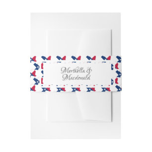 TEXAS FLAG Personalised WEDDING Invitation Belly Band