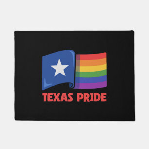 Texas Flag Rainbow Design for proud LGBT+ Texans Doormat