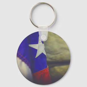 Texas Flag Rustic Lone Star State USA Key Ring