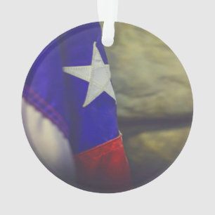 Texas Flag Rustic Lone Star State USA Ornament