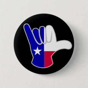 Texas flag Shaka 6 Cm Round Badge