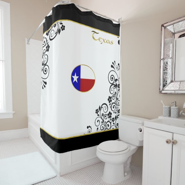 Texas flag shower curtain (In Situ)