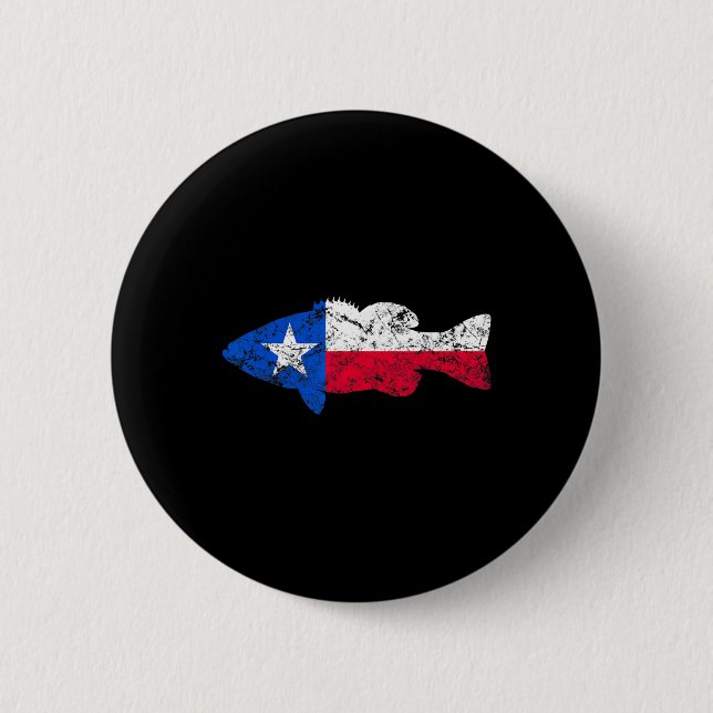 Texas Flag Smallmouth B Fishing  6 Cm Round Badge (Front)