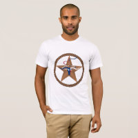 Texas Flag Steer Head With Rope And Star