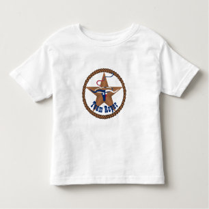 Texas Flag Steer Head With Rope Team Roper Toddler T-Shirt