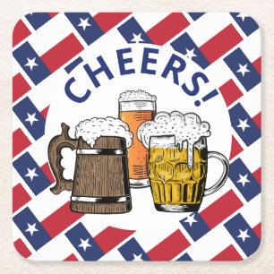 TEXAS FLAG Texan Beer Square Paper Coaster