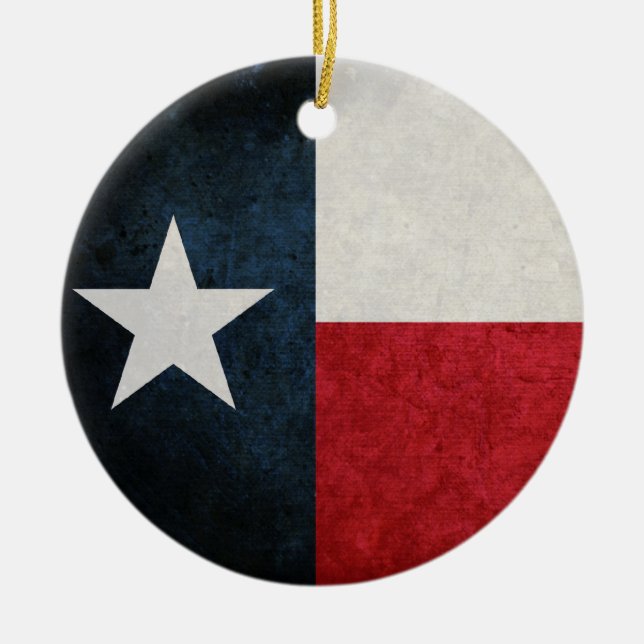Texas Flag; Texan; Ceramic Tree Decoration (Front)