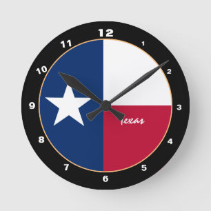 Texas Flag & Texas fashion /design USA Round Clock