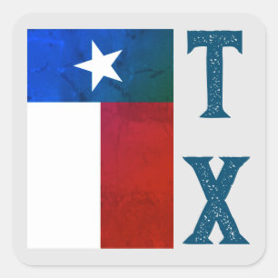 Texas Flag (vertical) Square Sticker