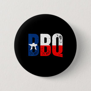 Texas Flag With Bbq 6 Cm Round Badge