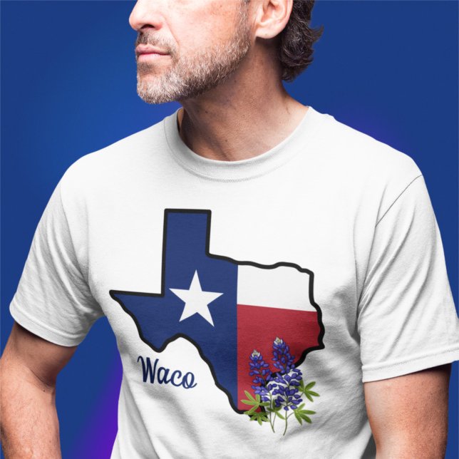 Texas Flag with State Flower Bluebonnet Custom T-Shirt (Creator Uploaded)