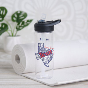 Texas Floral Doodles Personalised Water Bottle