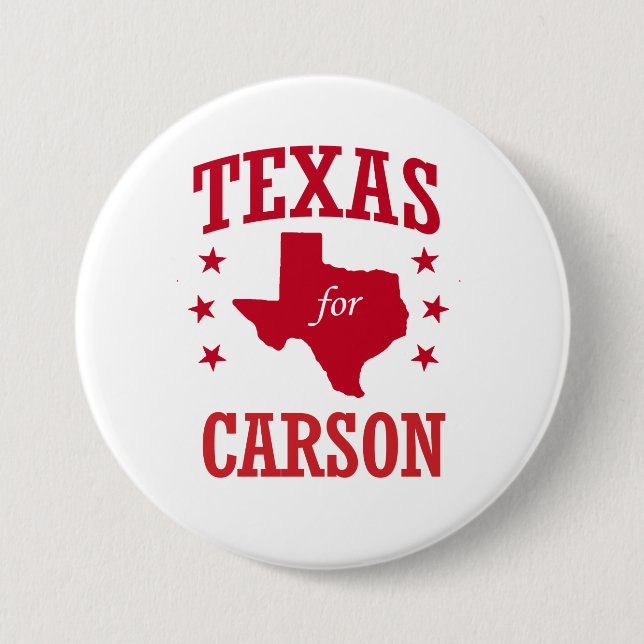 TEXAS FOR CARSON 7.5 CM ROUND BADGE (Front)
