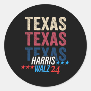Texas For Kamala Harris Tim Wheimer 2024 Retro Classic Round Sticker