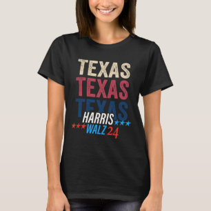 Texas For Kamala Harris Tim Wheimer 2024 Retro T-Shirt