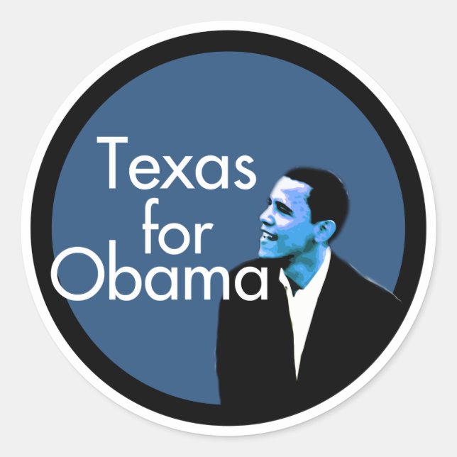 Texas For Obama Classic Round Sticker (Front)