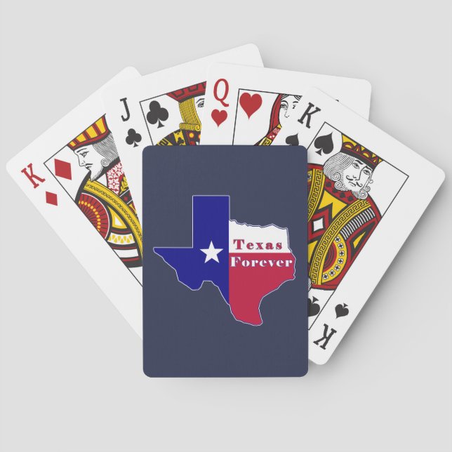 Texas Forever Flag Map Playing Cards (Back)