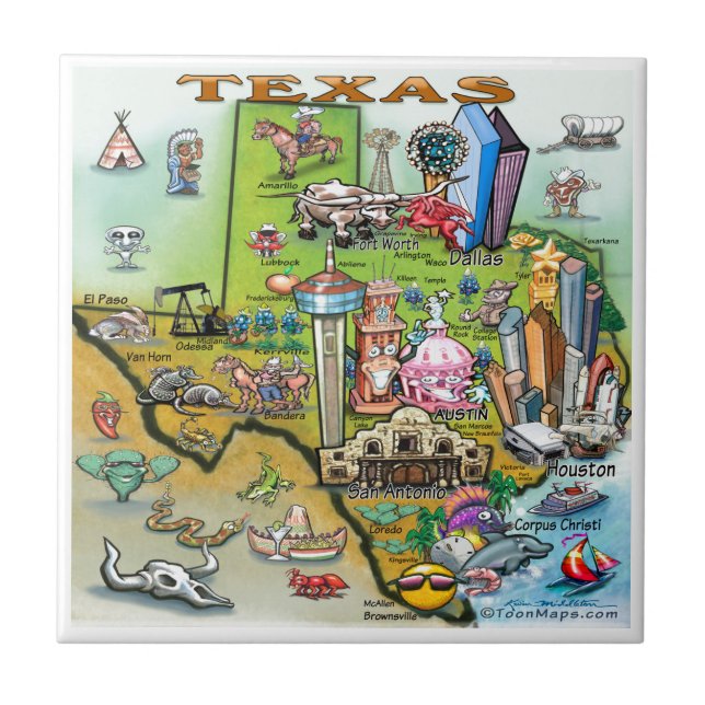 Texas Fun Map Tile (Front)