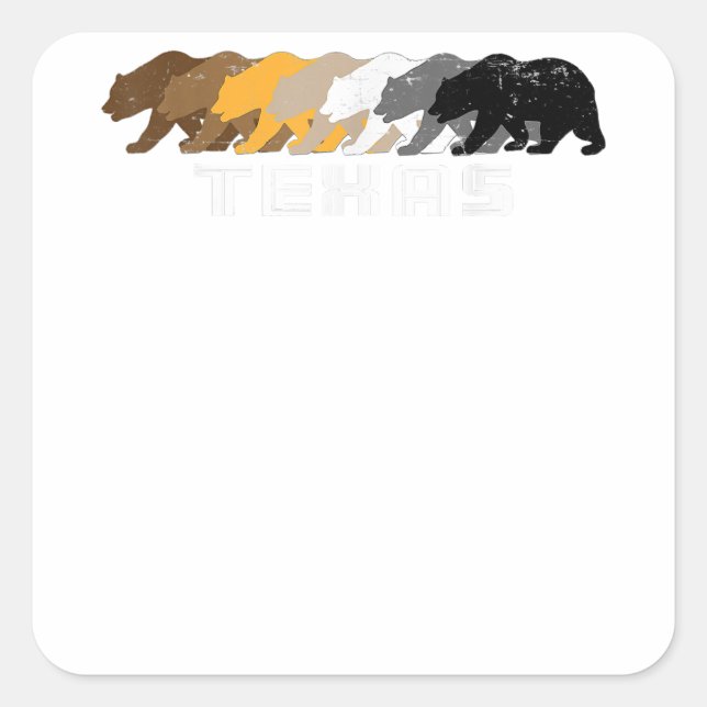 Texas Gay Bear Distressed  Square Sticker (Front)