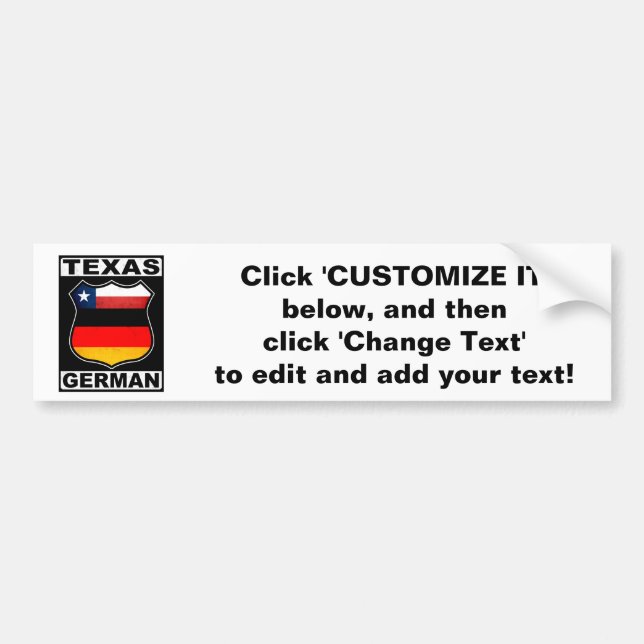 Texas German American Bumper Sticker (Front)