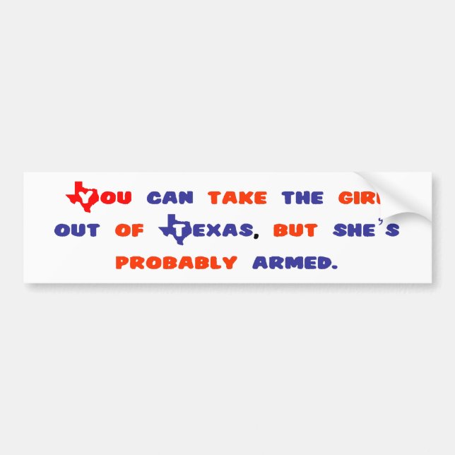 Texas Girl Bumper Sticker (Front)