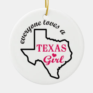 Texas Girl Ceramic Tree Decoration