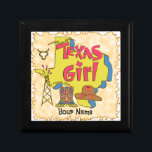 Texas Girl Gift Box<br><div class="desc">Texas Girl gift box,  t-shirt and gifts by ArtMuvz Illustration.  Personalise custom name Texas Girl  t-shirts, gifts and apparel.</div>