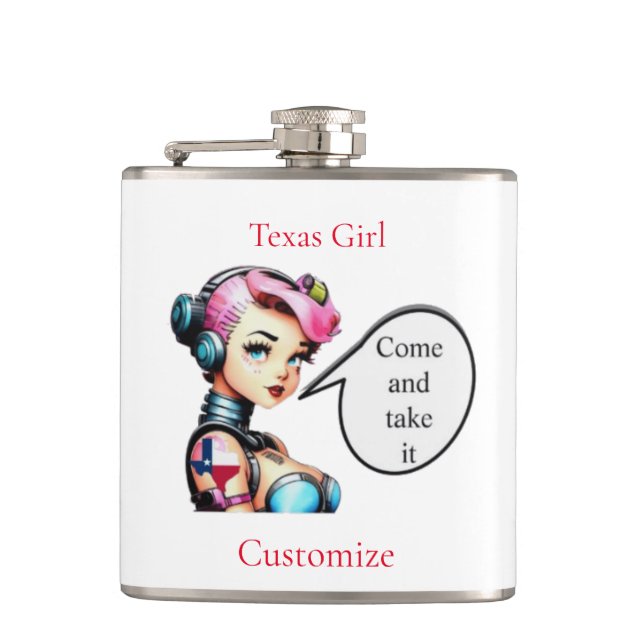 Texas Girl Thunder_Cove  Hip Flask (Front)