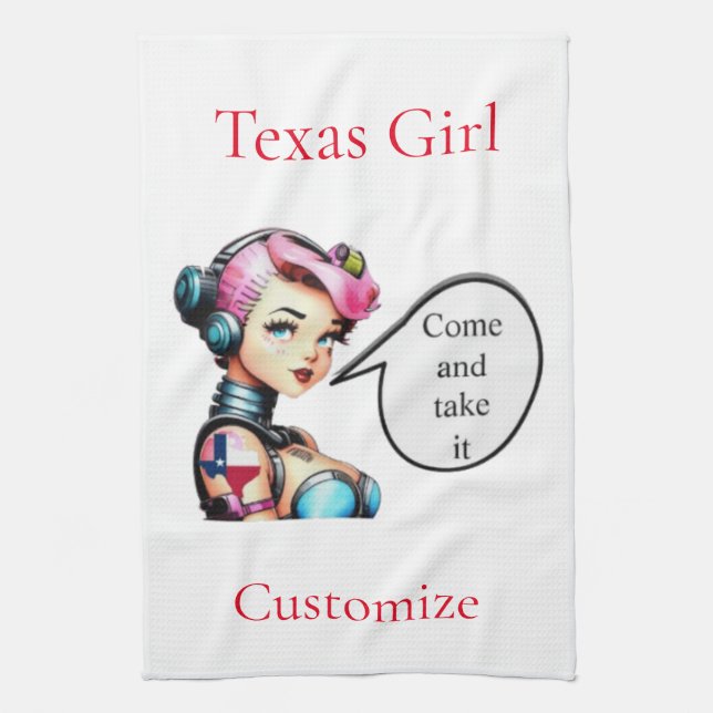 Texas Girl Thunder_Cove  Tea Towel (Vertical)
