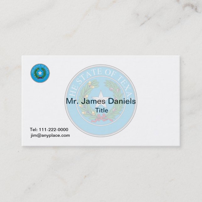Texas Great Seal Business Card (Front)