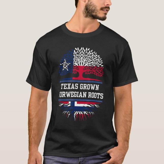 Texas Grown With Norwegian Roots  Norway T-Shirt (Front)