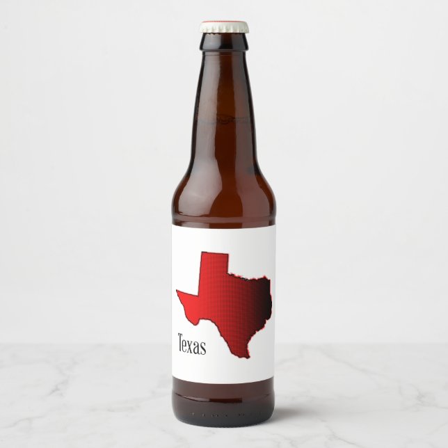 Texas Halftone Beer Bottle Label (Front)