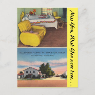 Texas, Hallford's Court, Ft. Stockton Postcard
