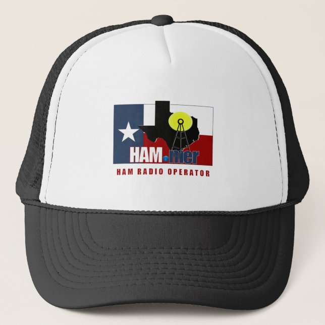 TEXAS HAM-MER AMATEUR RADIO OPERATOR TRUCKER HAT (Front)