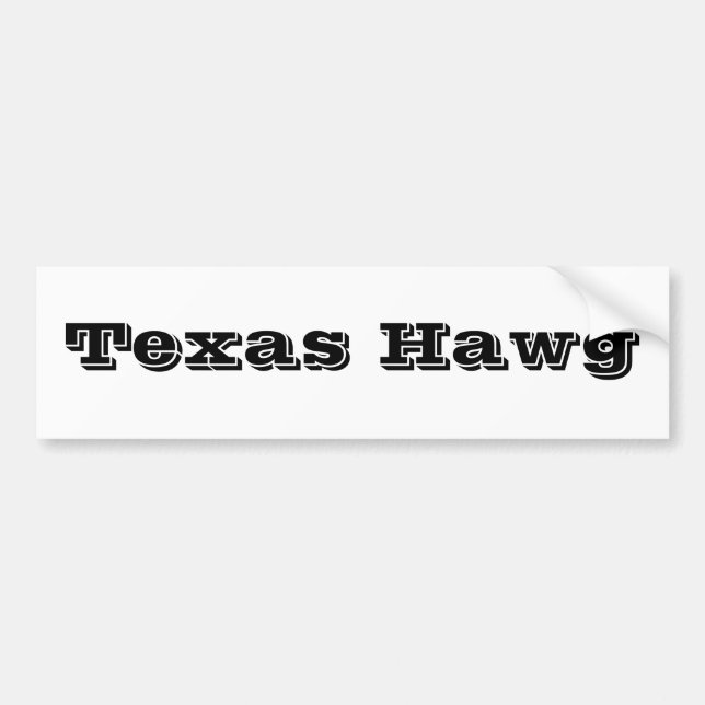 Texas Hawg Bumper Sticker (Front)
