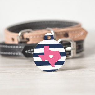 Texas Heart Pet Tag